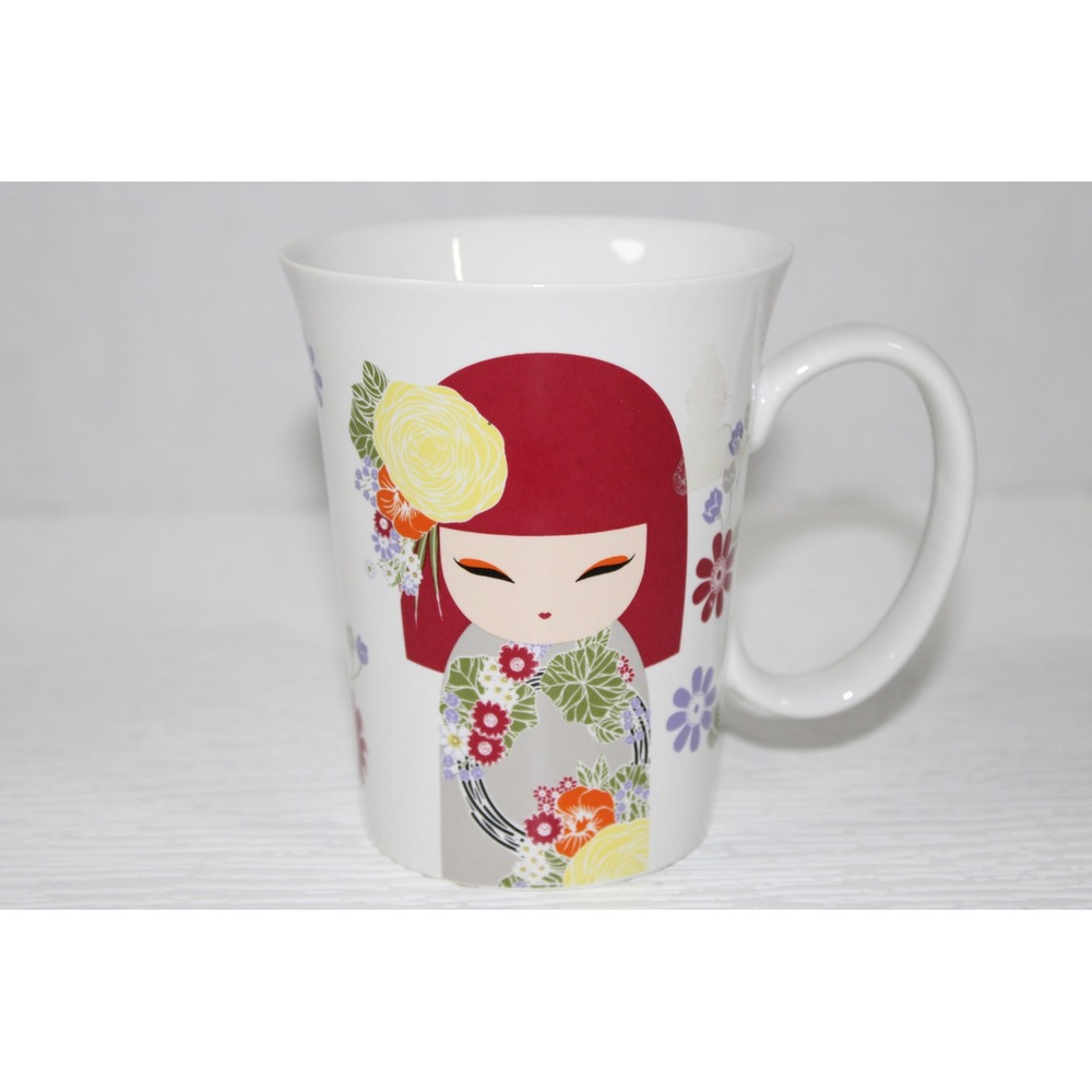 Kimmidoll Sumiyo Empathy 12oz Ceramic Coffee Mug Japanese Kokeshi Doll S0195